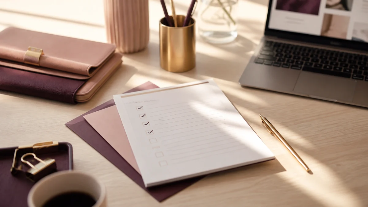 Bureau avec ordinateur, documents et logiciels de bureautique pour la gestion administrative